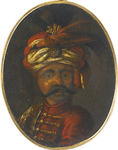 II. Süleyman - II. Süleyman (1642-1691), Osmanlı İmparatorluğu Sultanı - Anonim - 17. Yüzyılın İkinci Yarısı. - Ahşap üzerine guaj - 12x8,4 - Özel Koleksiyon by Anonymous Anonymous