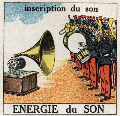 Ses enerjisi: askeri bir grubun müziğinin bir gramofonla kaydedilmesi. 1925