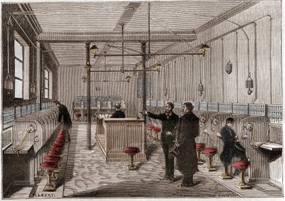 Edison Gower-Bell telekomünikasyon sistemine göre inşa edilmiş telefon santrali - 1879
