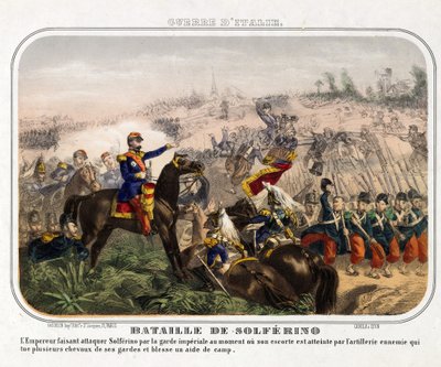 Solferino Savaşı (24 Haziran 1859) - Anonim - 1859 - Renkli litografi - 40,1x28,1 - Özel Koleksiyon by Anonymous Anonymous