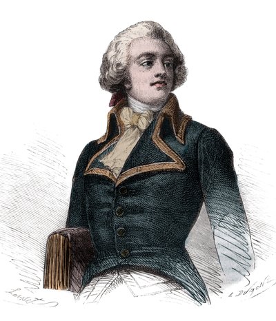 Kont Louis Marie de Narbonne-Lara (Narbonne Lara) (1755-1813) Fransız kontu ve general - Alphonse de Lamartine (1790-1869) 1865-1866 tarafından “Histoire des Girondins” üzerine gravür - Özel koleksiyon by Anonymous Anonymous