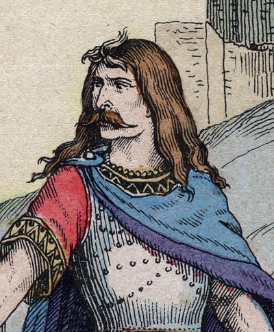 Galyalı şef Vercingetorix (72-46 BC) - gravür by Anonymous Anonymous