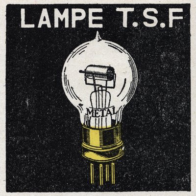 T.S.F.: T.S.F. lamba 1925 Anonim illüstrasyon. Özel koleksiyon. by Anonymous Anonymous