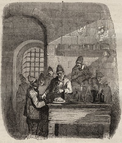 19. yüzyılda Brest hapishanesinin kantini. Pierre Zaccone (1817-1895) (Colonia Penale - Ceza kolonisi). Özel koleksiyon. by Anonymous Anonymous