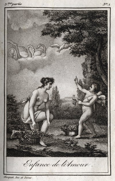 Aşkın çocukluğu. Charles Albert Demoustier (1760-1801) tarafından "Lettres a Emilie sur la mitolojisinde" 1819