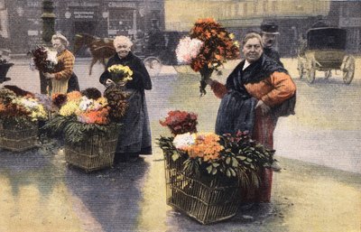 Krizantem partisi: sokakta krizantem tüccarı. Oymak. 20.11.1910 tarihli “Le petit parisien” gazetelerinden biri. Özel koleksiyon. by Anonymous Anonymous