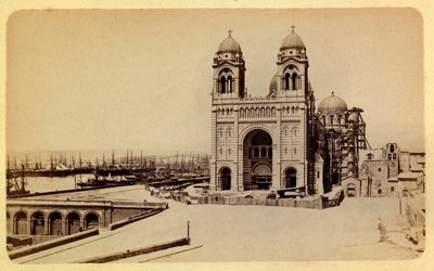 1885-1890 civarında Marsilya şehri ve çevresi: yapım aşamasında olan katedral, Özel koleksiyon by Anonymous Anonymous