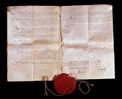 Henry II (1519-1589) ile İspanya Kralı II. Philip arasında 3/04/1559 tarihinde Cateau Cambresis (Cateau-Cambresis) Antlaşması. Fransa, İtalyan topraklarını İspanya