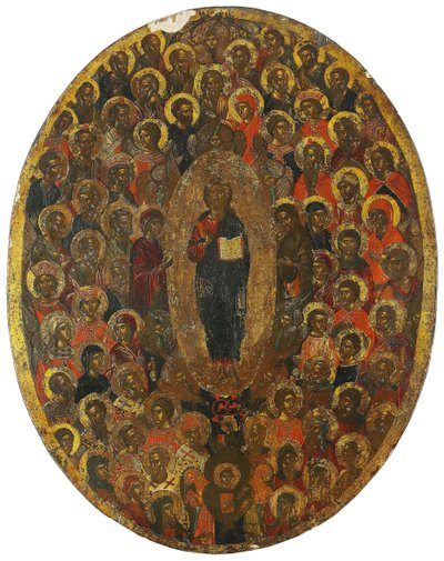 Deesis, 17. yüzyıl by Anonymous Russian icon painter