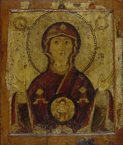 Sign of Our Lady, Erken 13. yüzyıl. by Anonymous Russian icon painter