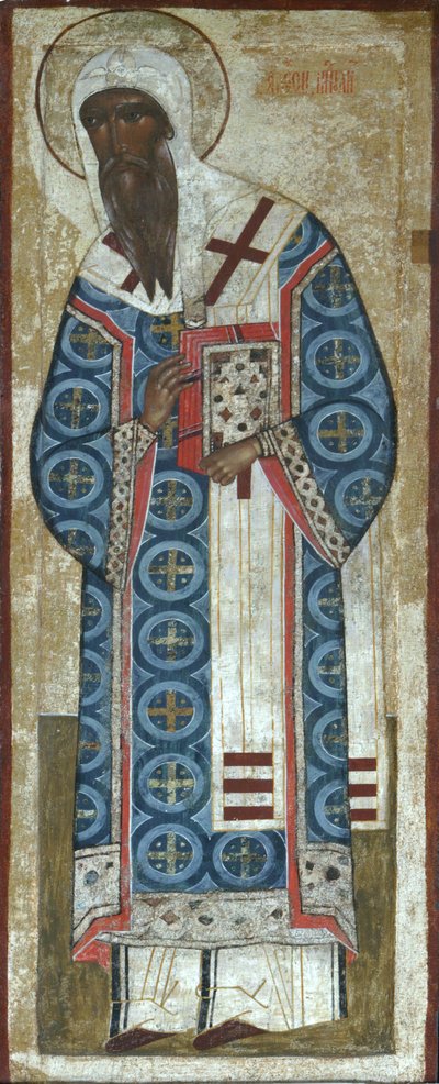 Moskova Aziz Metropolitan Alexei, 16. yüzyıl by Anonymous Russian icon painter