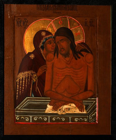 Ölü İsa Üzerine Ağıt, 19. Yüzyılın Sonu. by Anonymous Russian icon painter