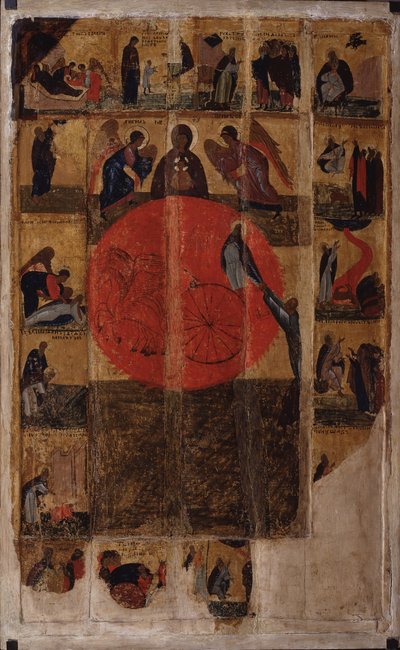 İlyas Peygamberin Hayatından Sahneler, 14. Yüzyıl Sonu. by Anonymous Russian icon painter