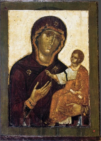 Bakire Hodegetria, 12. yüzyıl by Anonymous Russian icon painter