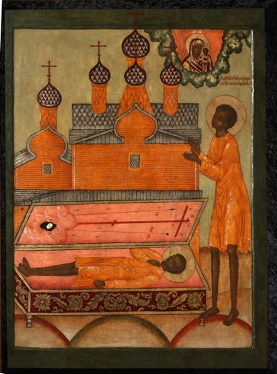 Saygıdeğer Ustyansk Procopius, 18. yüzyıl başı. by Anonymous Russian icon painter