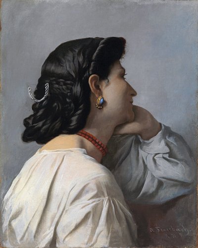 ""Iphigenie" kadın başı by Anselm Feuerbach