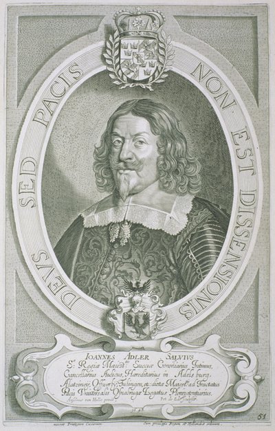 Johann Adler Salvius (1590-1652), Petrus de Iode tarafından oyulmuş 