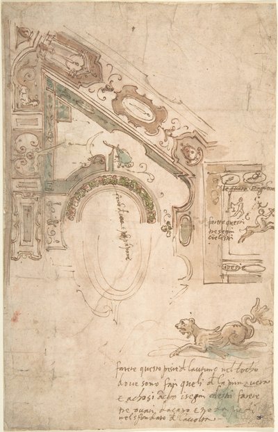 Kavisli Tavan için Çeyrek Planı, ca. 1561. by Antenore Ridolfi