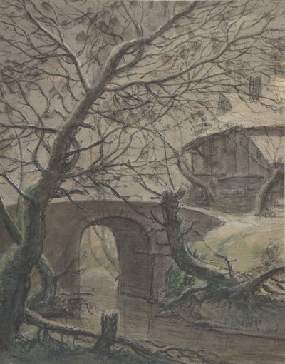 Köprüye Yakın Bir Ev, 17. yüzyıl. by Anthonie Waterloo