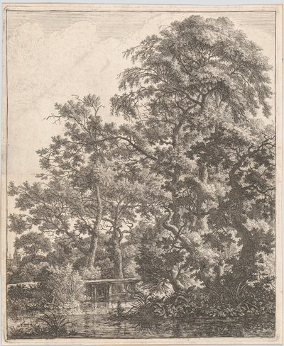 Bir Dere Üzerinde Küçük Bir Köprü, 17. yüzyıl. by Anthonie Waterloo