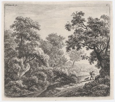 Bir Gezgin ve Köpeği Le Voyageur ve oğlu Chien, 17. yüzyıl. by Anthonie Waterloo