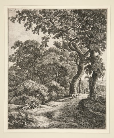 Ormanda dinlenen iki gezgin by Anthonie Waterloo