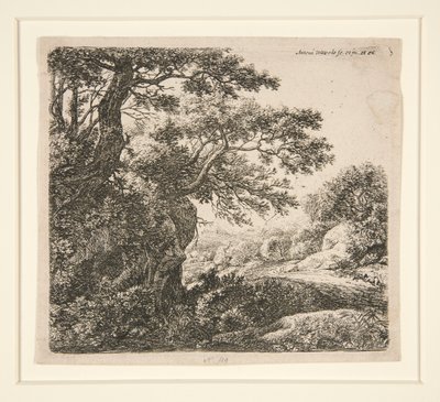 Yol Kenarında Uyuyan Adam, 6 gravür setinden, B. 47-52 by Anthonie Waterloo