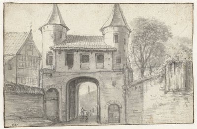 içeriden görülen Hamburg Şehir kapısı (?), by Anthonie Waterloo