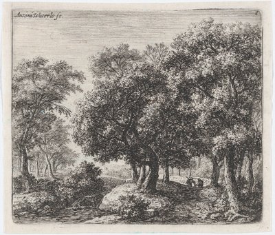 Forest Lane Les Deux Cavaliers, 17. yüzyıl. by Anthonie Waterloo