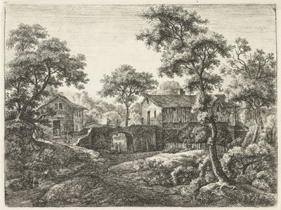 Bir köyün giriş kapısı Manzaralar, A serisi (dizi başlığı) by Anthonie Waterloo