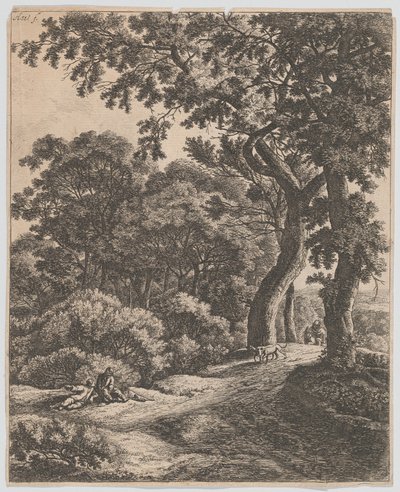 Ormanda Dinlenen İki Gezgin, 17. yüzyıl. by Anthonie Waterloo