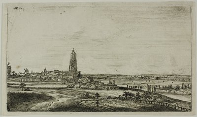 Bir Hollanda Kasabasının Görünümü (Rhenan) by Anthonie Waterloo