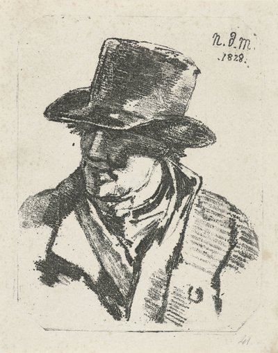 Şapkalı bir adamın büstü by Anthonie Willem Hendrik Nolthenius de Man
