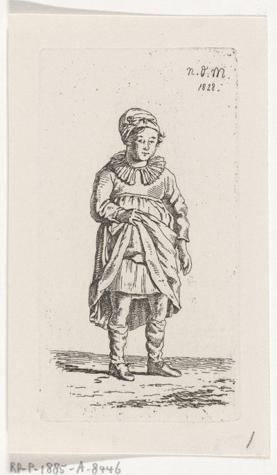Kız eteğini kaldırıyor by Anthonie Willem Hendrik Nolthenius de Man