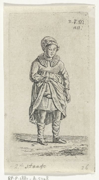 Kız eteğini kaldırıyor by Anthonie Willem Hendrik Nolthenius de Man