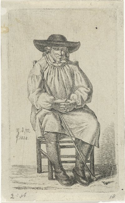Sopa ile oturan adam 12 Çalışma figürleri (seri başlığı) by Anthonie Willem Hendrik Nolthenius de Man