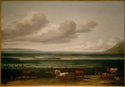 Schenkenschanz, Hoch– ve Niederelten kalesi ile Kleve yakınlarındaki Aşağı Ren manzarası by Anthonie van Borssom