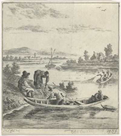 Bir nehir üzerinde balıkçılar by Anthonij van der Haer