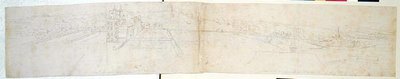 Greenwich Sarayı, c.1544 (kağıt üzerinde kalem ve mürekkep ve kurşun kalem) by Anthonis van den Wyngaerde
