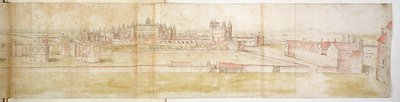 Kuzeyden Hampton Court Palace, c.1544 (kağıt üzerinde kalem, mürekkep ve wc) by Anthonis van den Wyngaerde