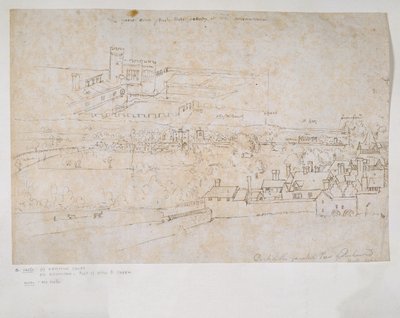 Hampton Court ve Richmond Sarayları ve Çevresindeki Kırsal Bölge Çalışmaları Sayfası by Anthonis van den Wyngaerde