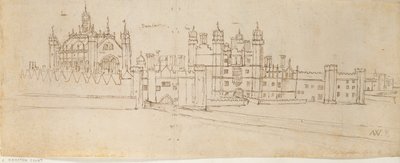 Hampton Court Sarayı Şapeli ve Kapı Evi, c1550-1560 by Anthonis van den Wyngaerde