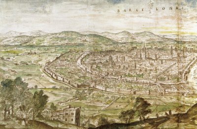 Barselona manzarası, 1563 by Anthonis van den Wyngaerde