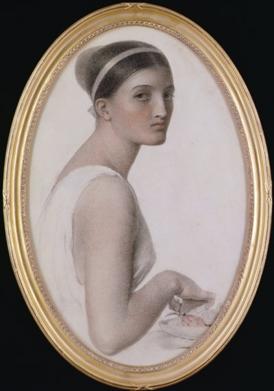 İdeal Bir Kafa (kağıt üzerine kalem ve tebeşir) by Anthony Frederick Augustus Sandys