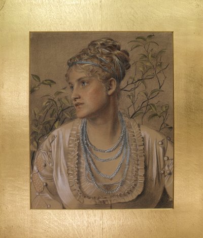Mary Sandys (1845-1920), c.1871-73 (devetüyü kağıda renkli tebeşirler) by Anthony Frederick Augustus Sandys
