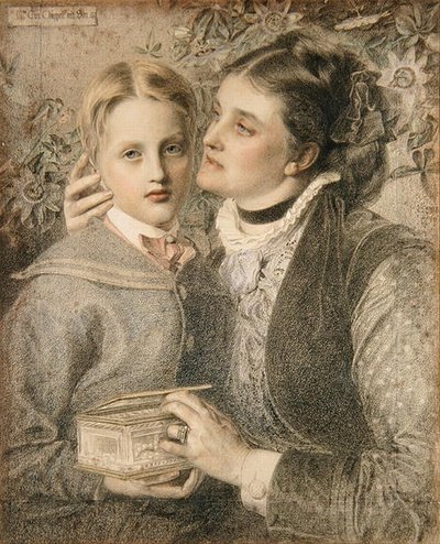 Bayan Tom Chappell ve Oğlu by Anthony Frederick Augustus Sandys