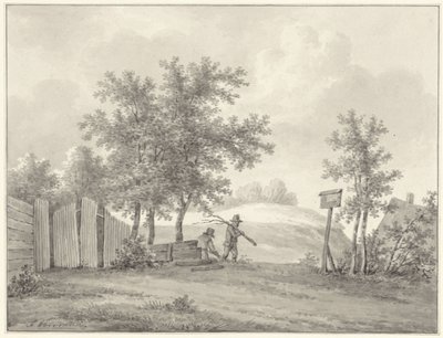 İki koleksiyoncuyla kumul manzarası by Anthony Oberman