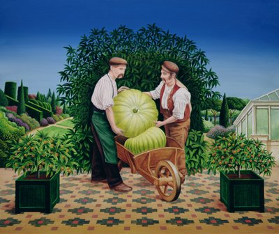 Bahçıvanlar, 1990 (gemide akrilik) by Anthony Southcombe