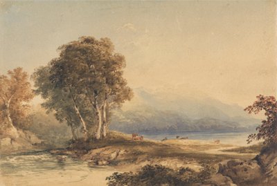 Göl ve Dere ile Dağlık Manzara by Anthony Vandyke Copley Fielding