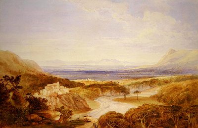 River View (kağıt üzerine kalem üzerine sulu boya) by Anthony Vandyke Copley Fielding